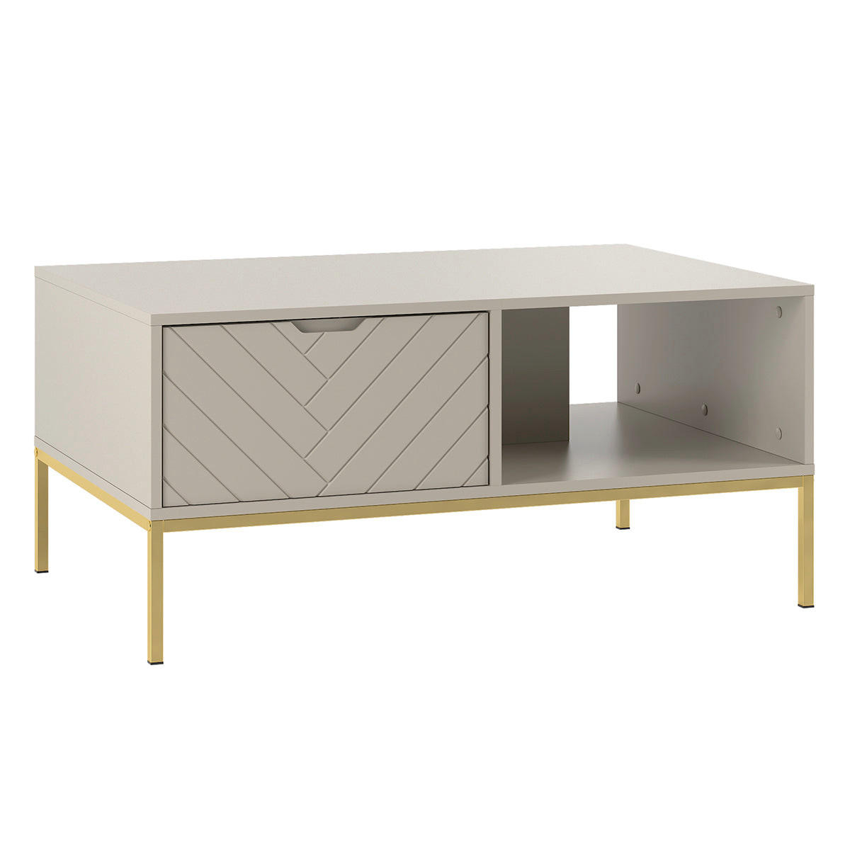 KLUBSKA MIZICA Daria Kašmir - bež, leseni material (68/104/69cm) - Petits-meubles