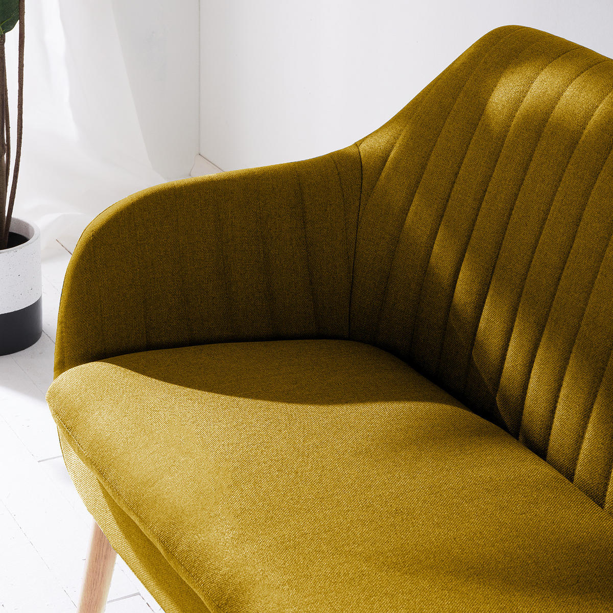 KÜCHENSOFA - Currygelb, Eichenholz/Holz (130/85/62cm) - home24