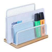 BRIEFHALTER - Weiß, Holz/Metall (10/18.5/15cm) - Relaxdays