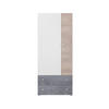 KINDERKLEIDERSCHRANK SIMON 03 80/50/190 Grau/Weiß/Sonoma Eiche - Weiß/Grau, Holzwerkstoff (80/190/50cm) - Deine Möbel 24