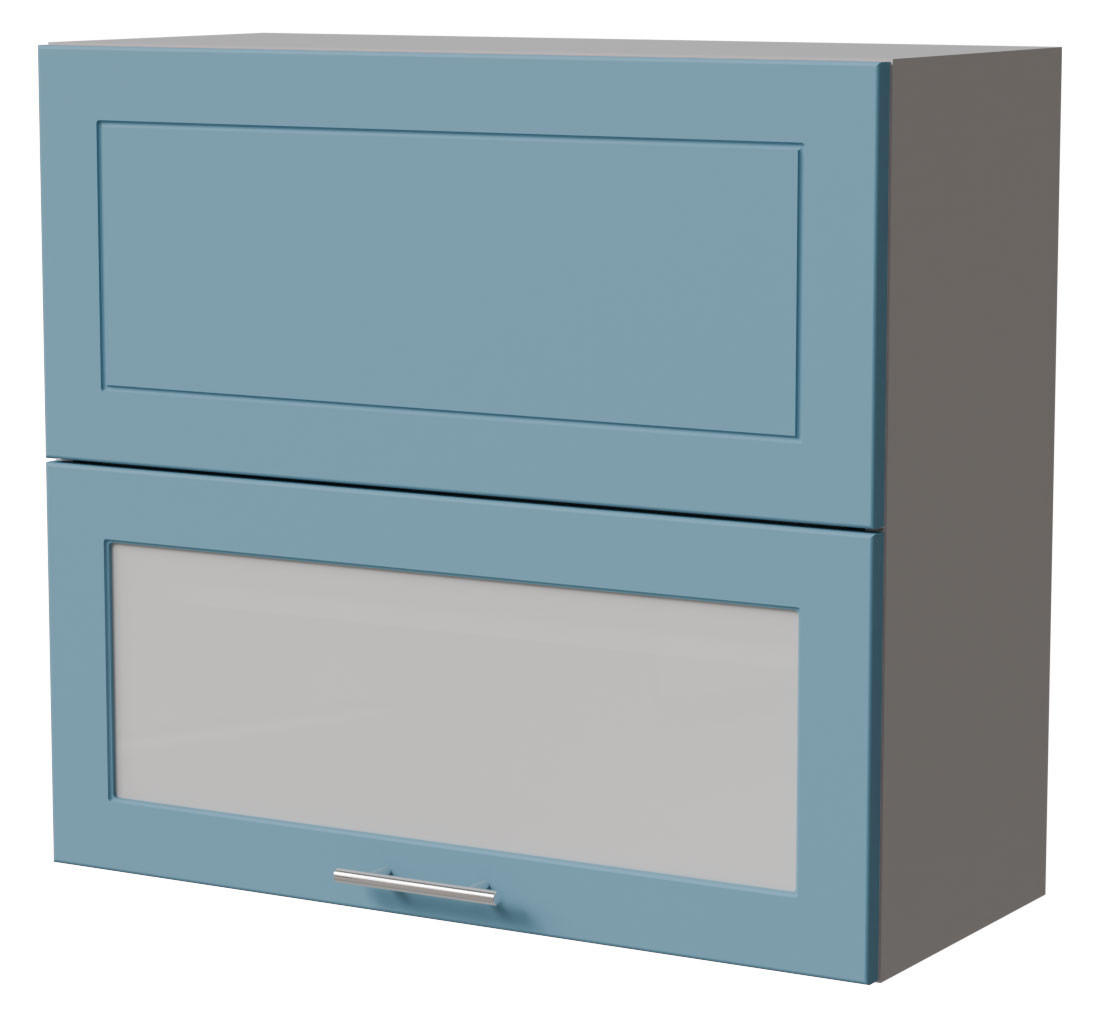 KLAPPHÄNGESCHRANK Bari W8BS/80-AV Grau / RAL 5024 pastellblau 80 / 32,5 / 72cm - Blau/Grau, Holz/Holzwerkstoff (80/72/32.5cm) - Feldmann-Wohnen