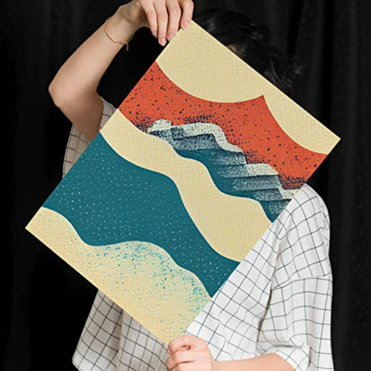 POSTER Set mit 4 Abstrakt Wellen Moderne Galaxien A3 Rahmenlos - Klar, Papier (29.7/3cm) - Nacnic