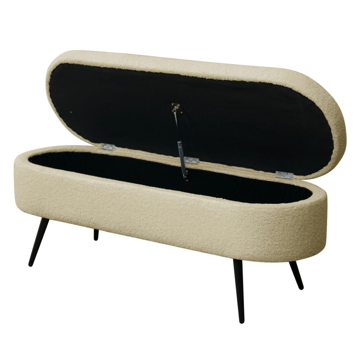 SITZBANK IVY mit Teddystoff - Beige, Textil (118/45/40cm) - SVITA