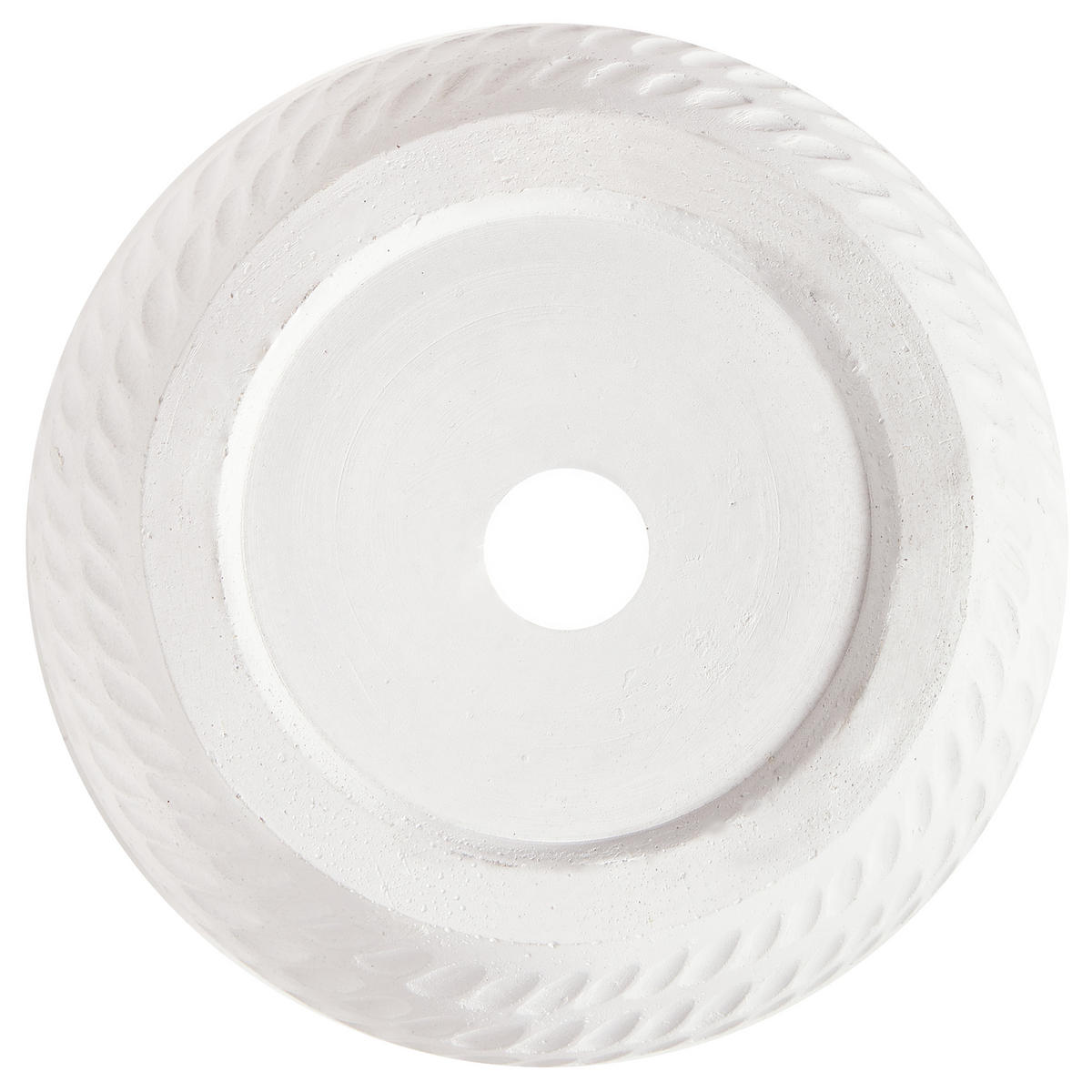 BLUMENAMPEL cremeweiß rund 20/20/21 cm Livadia - Weiß, Naturmaterialen (21cm) - Beliani