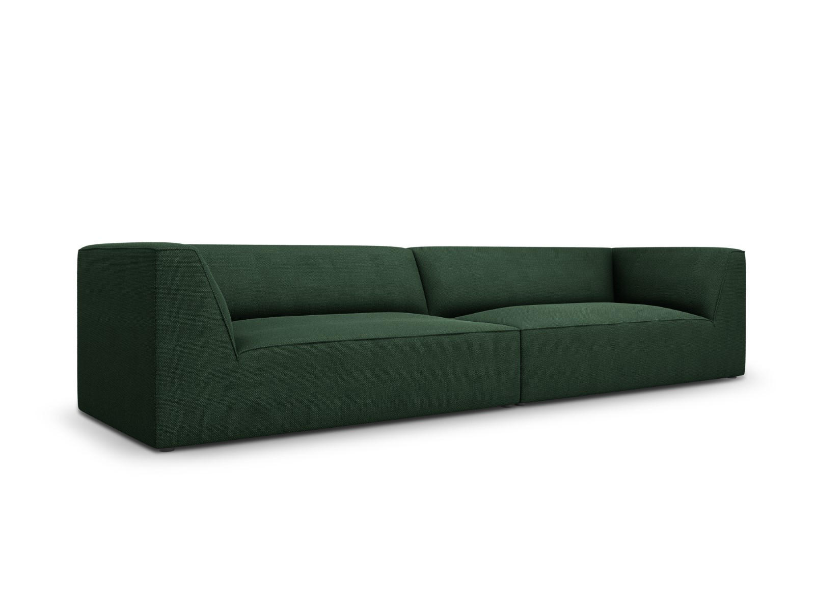 SOFA Ruby aus strukturiertem Stoff grün 4 Sitzplätze - Grün, Textil (302/69/93cm) - Micadoni