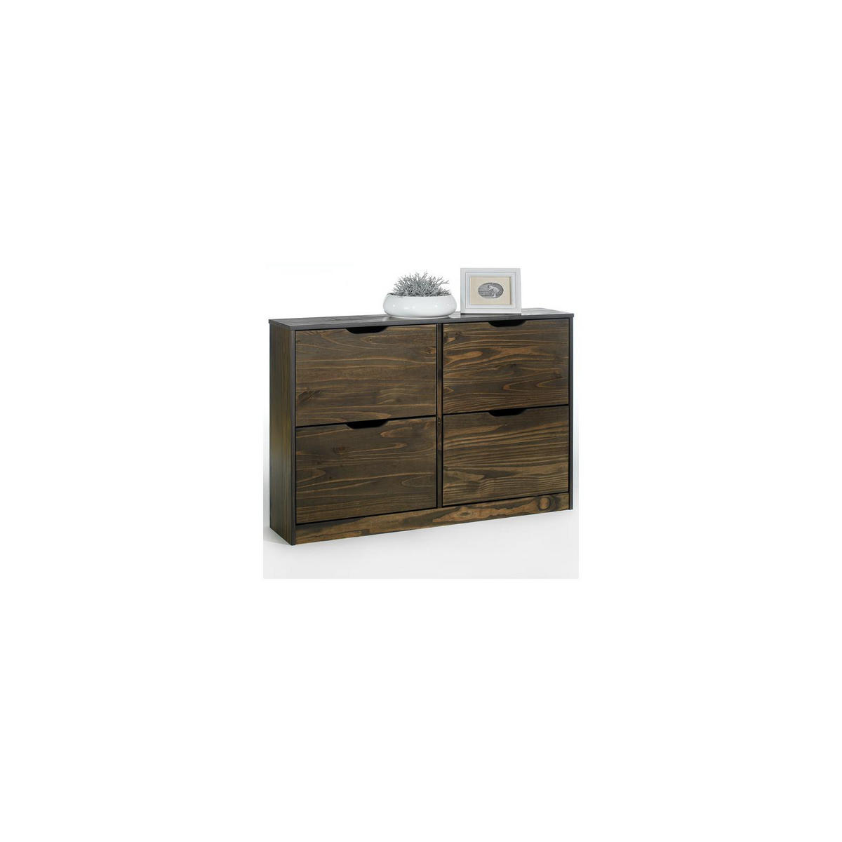 SCHUHSCHRANK BASIL - Grau, Holz (115/79/25cm) - IDIMEX