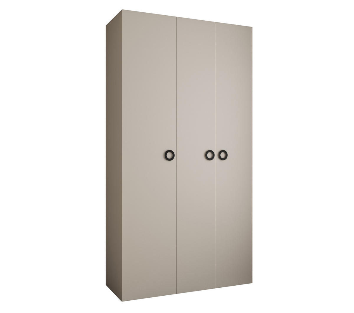 DREHTÜRENSCHRANK 245,5/130/40 3-türig - Kaschmir/Schwarz, Holz/Metall (130/245.5/40cm) - Abiks Möbel