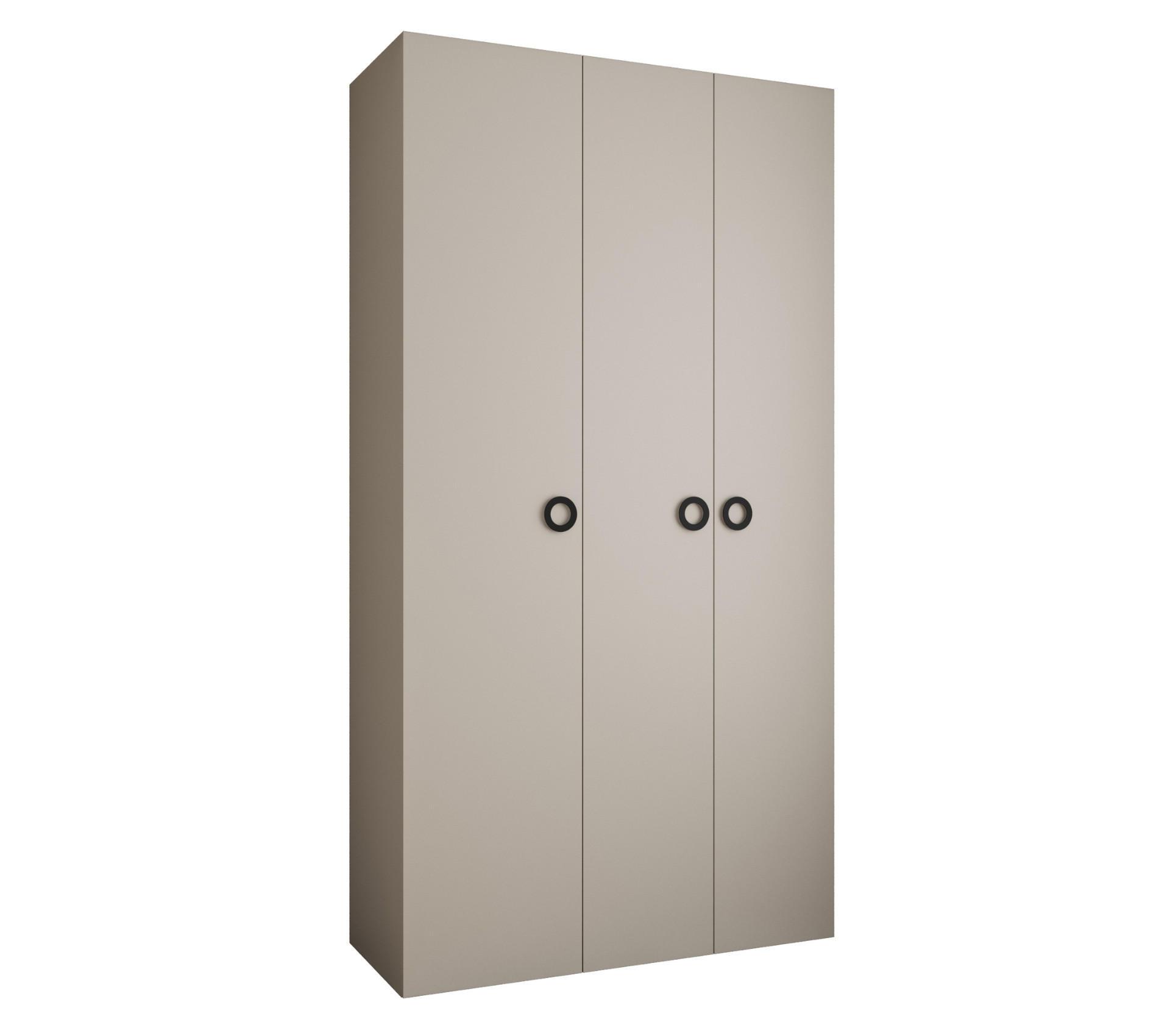 Abiks Möbel DREHTÜRENSCHRANK Kaschmir, Schwarz 130cm × 50cm × 246cm