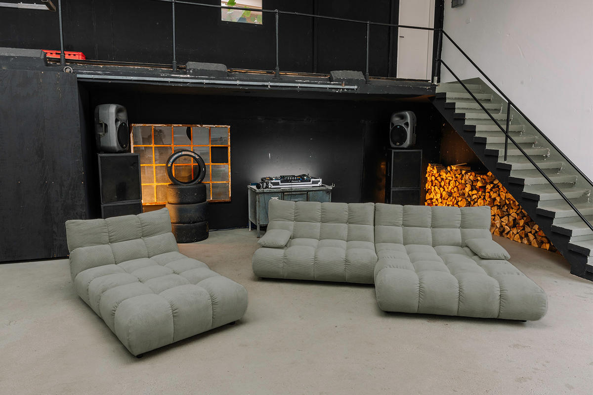 SITZGRUPPE VIVIEN 3ER SET Grün Cord - Olivgrün/Grün, Kunststoff/Textil (510/85/359cm) - KAWOLA