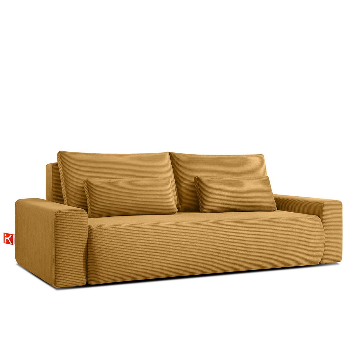3-SITZER SCHLAFSOFA MOLLIS, Corduroy, Gelb - Gelb, Holz/Holzwerkstoff (250/93/108cm) - KONSIMO®