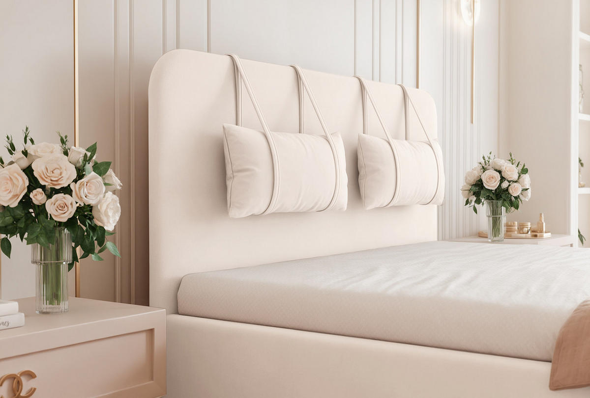 POLSTERBETT Rexal 160x200 cm, Cremeweiß - Ecru, Textil (200/160cm) - Fedve