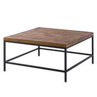 COUCHTISCH - Massivholz - Schwarz/Pinienfarben, Holz (90/90/45cm) - home24