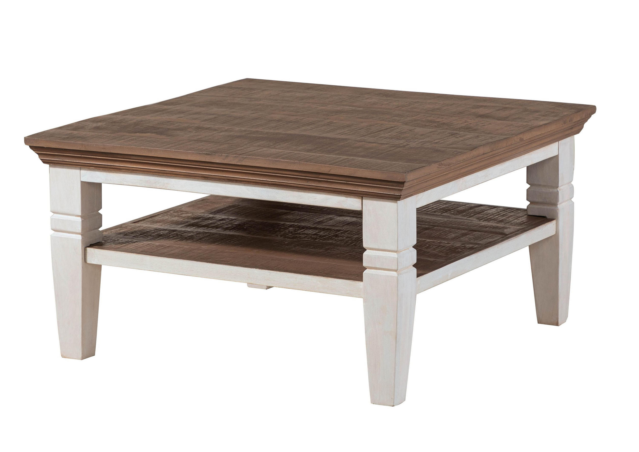 COUCHTISCH Mango 85x85x45 weiß lackiert TOULOUSE #112 - Weiß, Holzwerkstoff (85/85/45cm) - Massivmoebel24