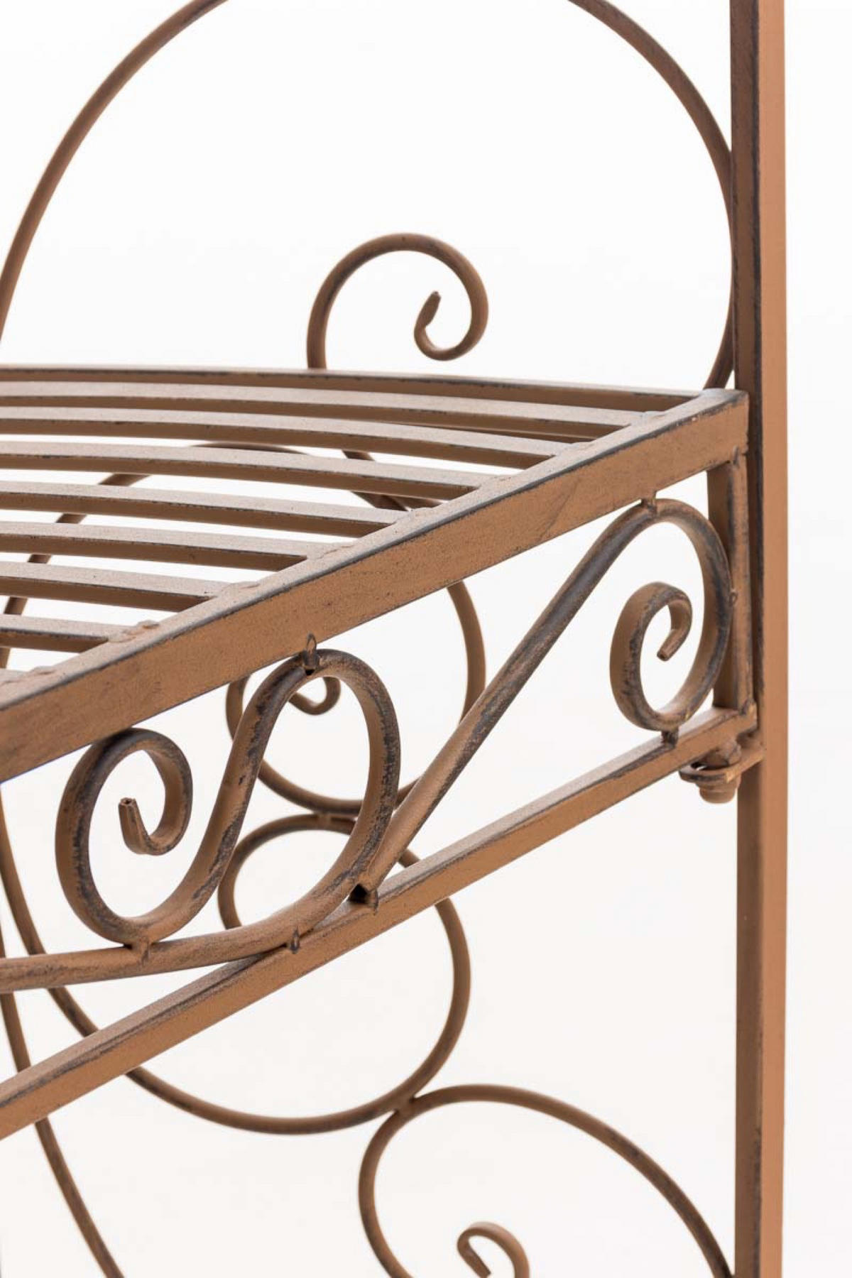 HALBPAVILLON Rosalia mit Sitzbank antik braun - Braun, Metall (120/178/58cm) - TPFGarden