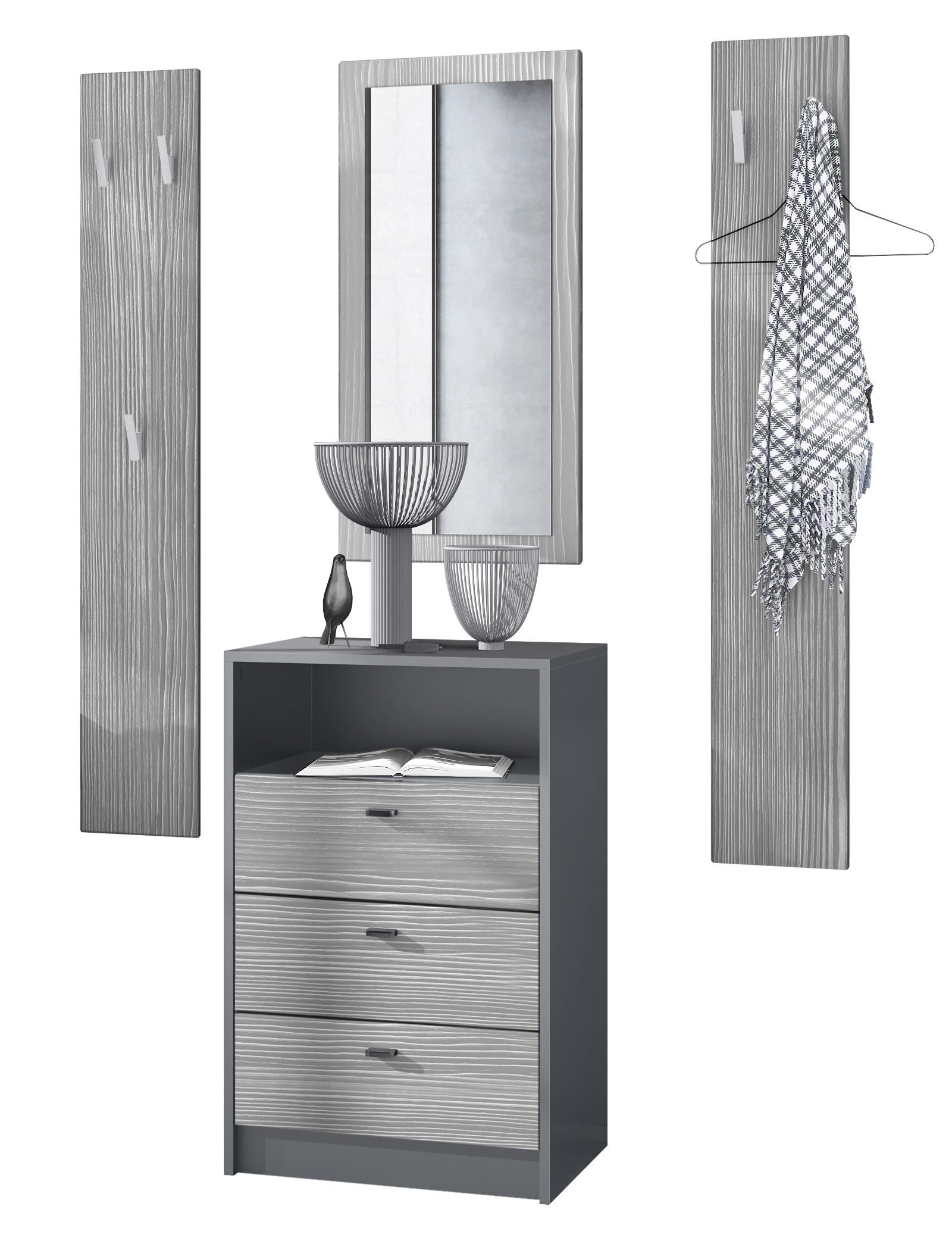 GARDEROBE Pino Avola-Anthrazit - Anthrazit, Holzwerkstoff (135/190/36cm) - Vladon