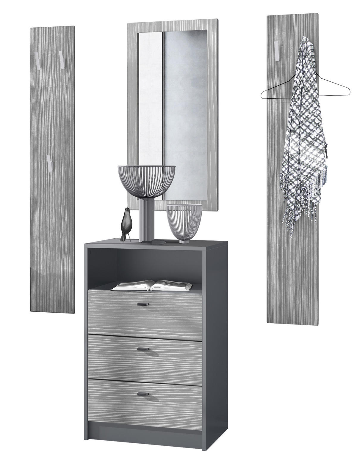 GARDEROBE Pino Avola-Anthrazit - Anthrazit, Holzwerkstoff (135/190/36cm) - Vladon