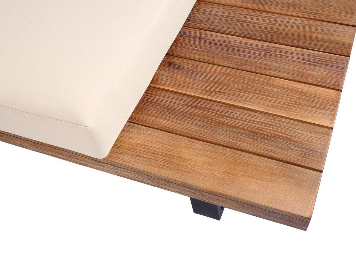 GARTEN-GARNITUR Hellbraun Polster Beige - Braun, Holz - PROREGAL