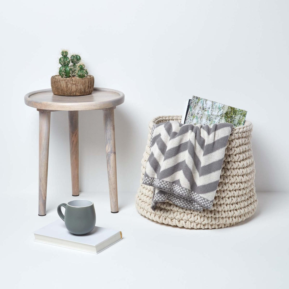 AUFBEWAHRUNGSKORB Baumwolle 42/37 cm - Naturfarben, Textil (42/42/37cm) - Homescapes