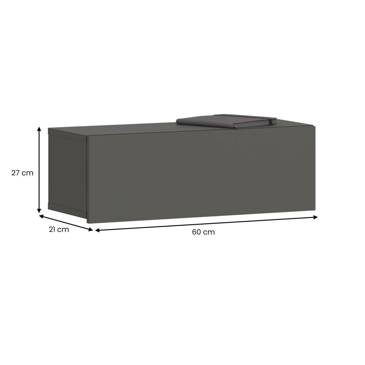 HÄNGENDER NACHTTISCH NANI grau - Grau, Holzwerkstoff (60/21/27cm) - IDIMEX