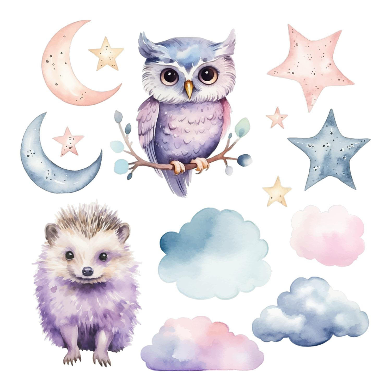 WANDAUFKLEBER 80x106cm - Magische Naturtiere - Multicolor, Kunststoff (80/106/0.1cm) - Wallfluent