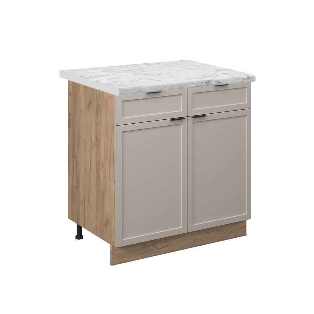 KÖKSUNDERSKÅP Fame-Line Gråbeige 80 cm , AP Marble Grå, Honungsek 82/80/60 cm