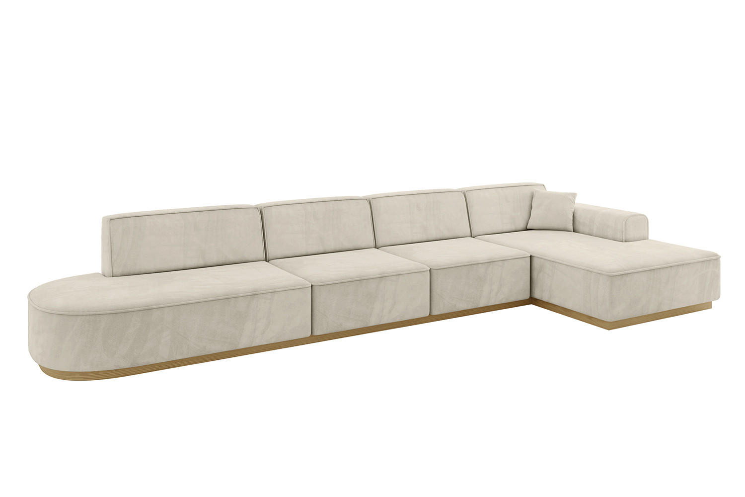 ECKSOFA Ottomane Rechts IREA-L3-v2 - 413x171x83 cm Dunkelgrau - Ecru, Holzwerkstoff/Textil (171/413cm) - ALTDECOR