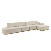ECKSOFA Ottomane Rechts IREA-L3-v2 - 413x171x83 cm Dunkelgrau - Ecru, Holzwerkstoff/Textil (171/413cm) - ALTDECOR