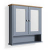 BADSPIEGELSCHRANK Bianco Grau 56 x 58 cm - Grau, Holzwerkstoff (56/58/13cm) - Vicco