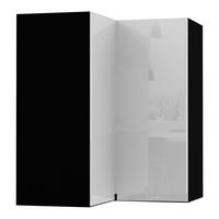 ECKHÄNGESCHRANK Florence W12/60 Schwarz / RAL 9003 signalweiß HG 60 / 60 / 72cm - Vordertür links - Weiß Hochglanz/Schwarz, Holz/Holzwerkstoff (72/60/60cm) - Feldmann-Wohnen