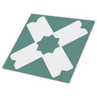 FLIESENAUFKLEBER 9 Stück 30x30 cm selbstklebend Geometrisches Muster - Grün, Textil (30/1.6/30cm) - TULUP