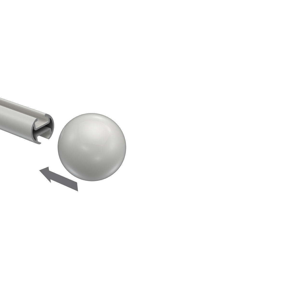 ENDSTÜCKE FÜR GARDINENSTANGEN 20 mm Ø, Luino Weiß, Packung 2 Stück - Weiß, Metall (2.5/3/3cm) - INTERDECO