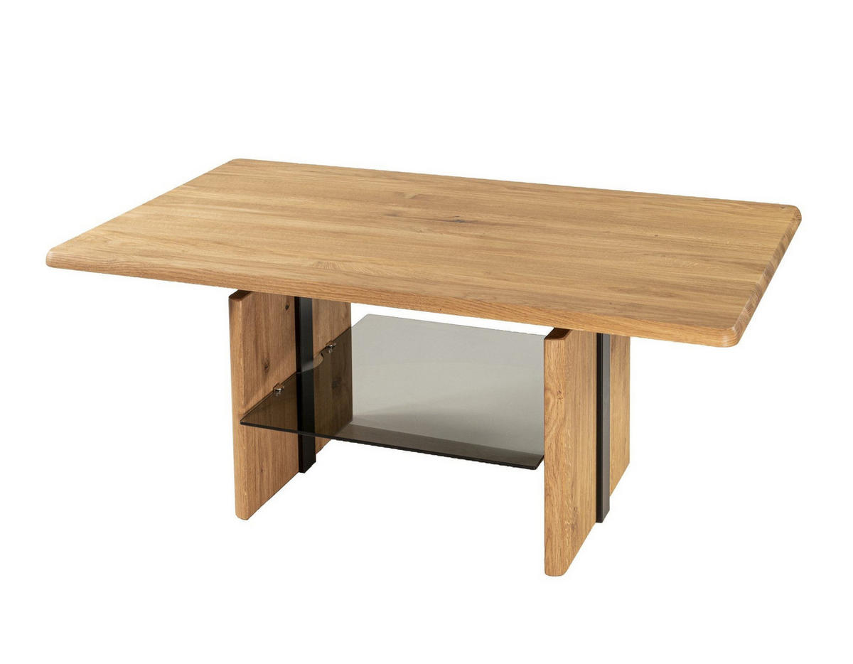 COUCHTISCH eckig Cathi 110x65x50 Wohnzimmertisch Massivholz Wildeiche geölt - Braun, Holz (110/65/50cm) - 58aufmkessel