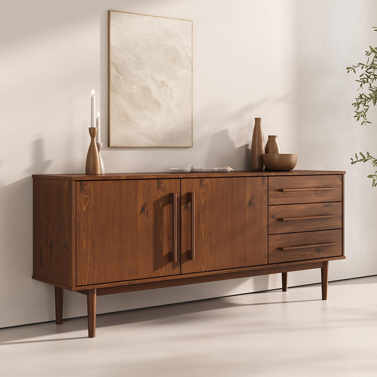 SIDEBOARD TECCA Kastanie - Kastanienfarben, Holz (170/71/41cm) - IDIMEX