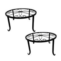 2XBLUMENSTÄNDER - Schwarz, Metall (23/11/23cm) - Relaxdays