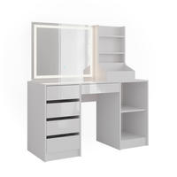 SCHMINKTISCH Sherry Weiß/Weiß Hochglanz 128.2 cm 3 Teile - Weiß Hochglanz, Holzwerkstoff (128.2/76/50.1cm) - Vicco