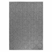 TEPPICH Outdoor Flachgewebe Skandi-Muster Polypropylen Balkon Grau Rechteckig 200x290 - Grau, Textil (200/290cm) - KADIMA DESIGN