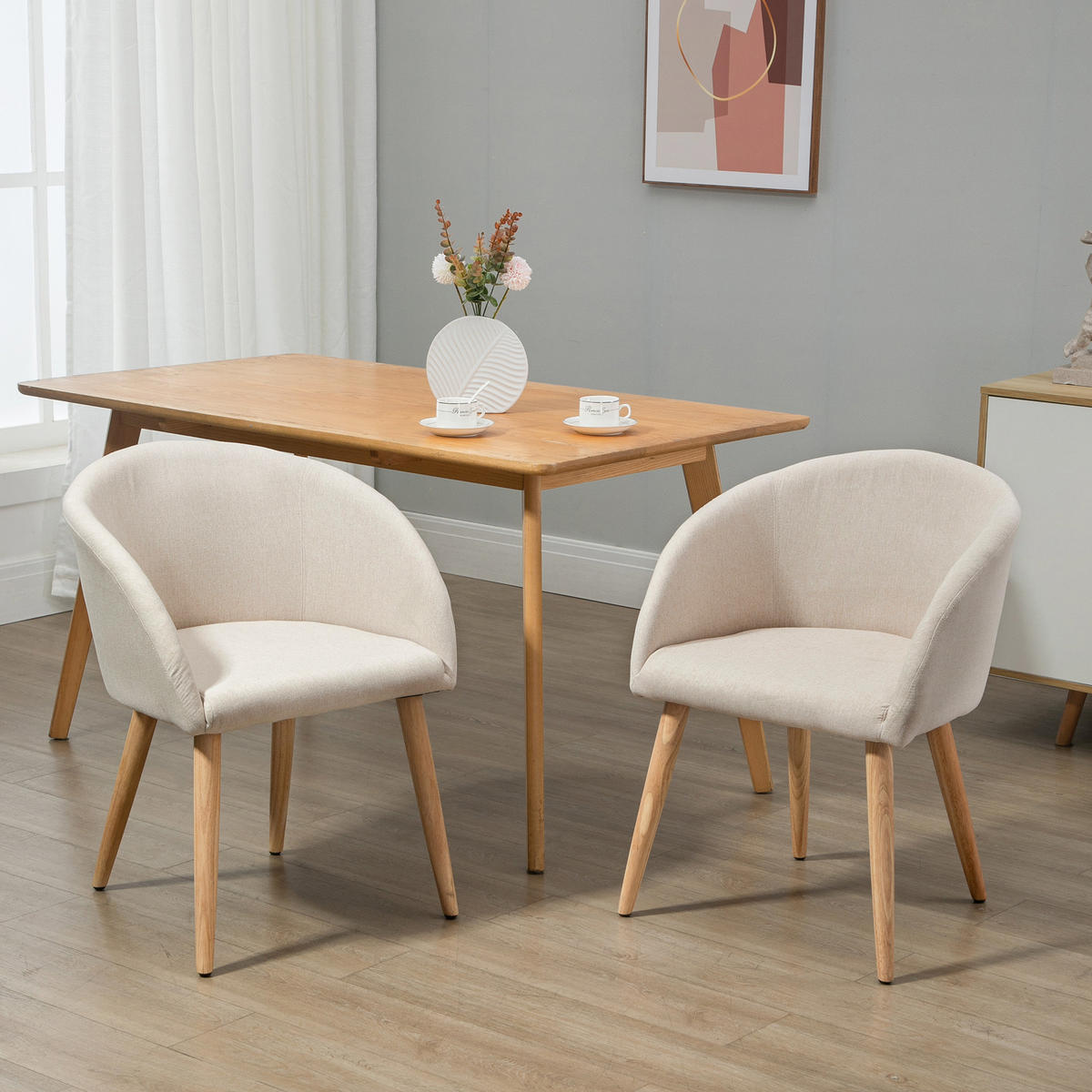STÜHLE Beige 2 Stück - Beige, Kunststoff (55/74/56cm) - GiPP
