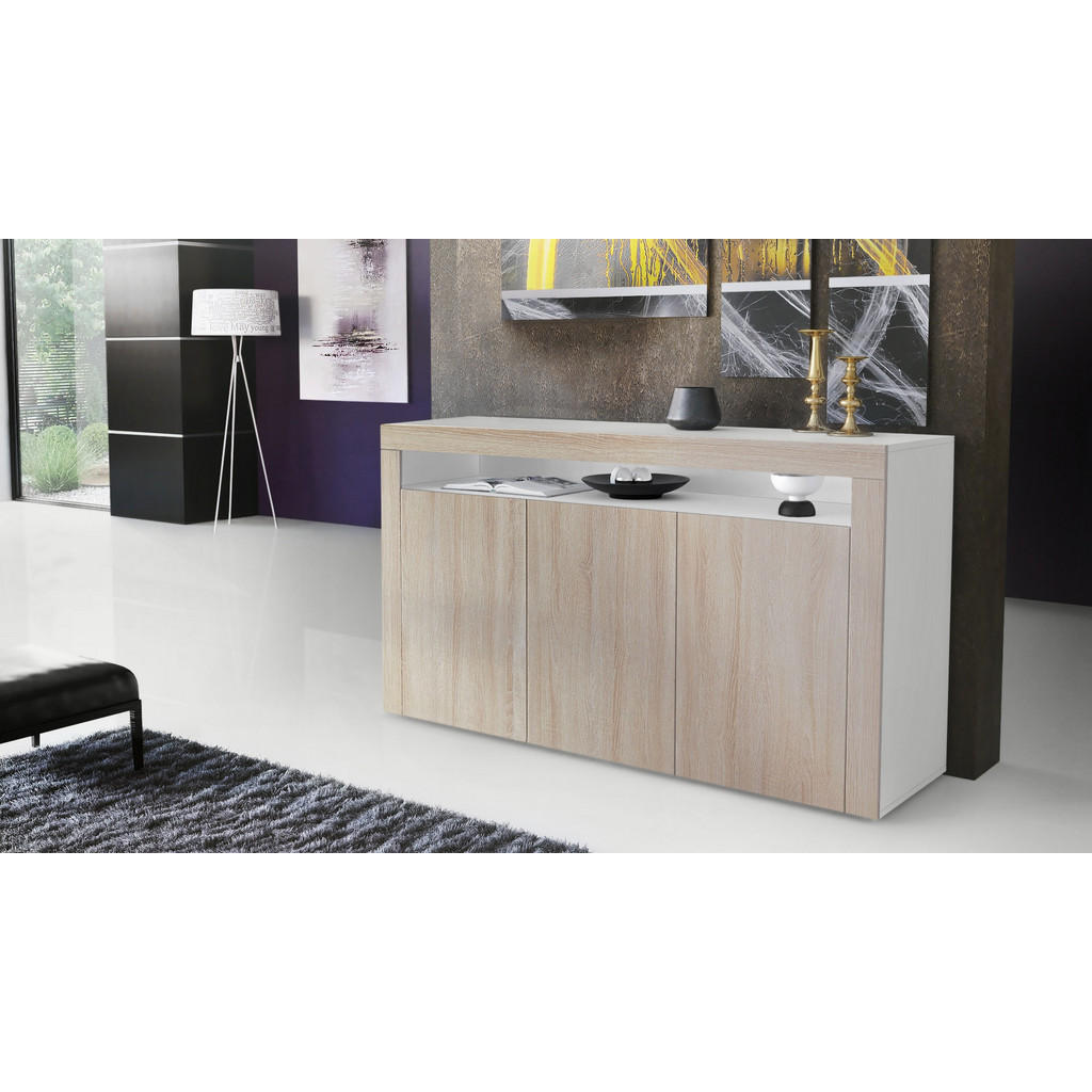 Thumbnail - Vladon Sideboard, Eiche San Remo, Holzwerkstoff, 155x92x40 cm, Wohnzimmer, Kommoden & Sideboards, Sideboards