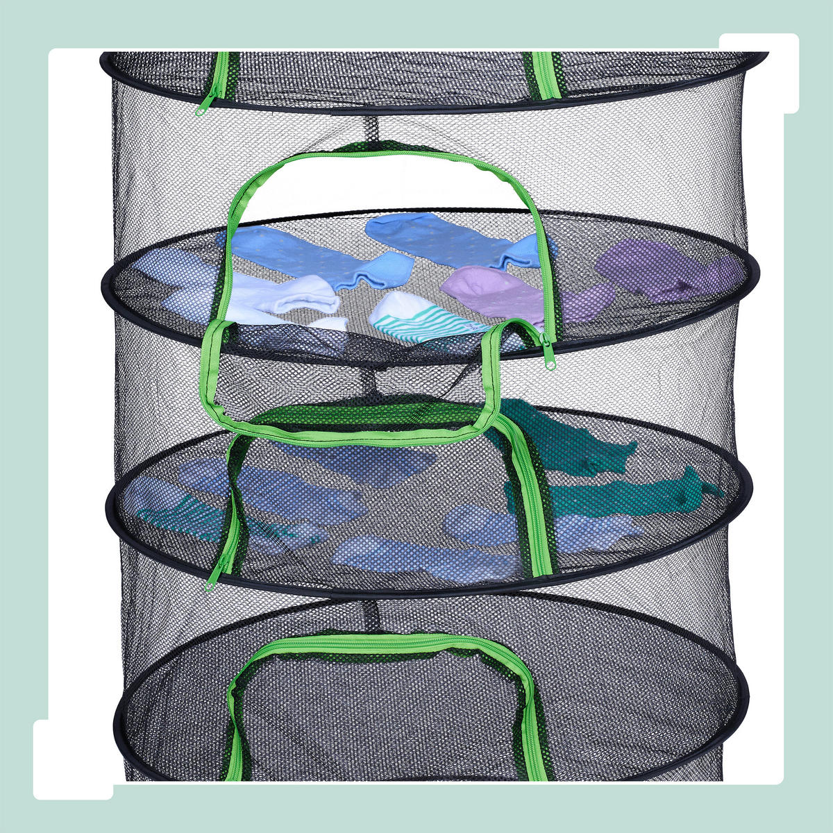 TROCKENNETZ - Schwarz, Textil/Metall (60/160/60cm) - Relaxdays