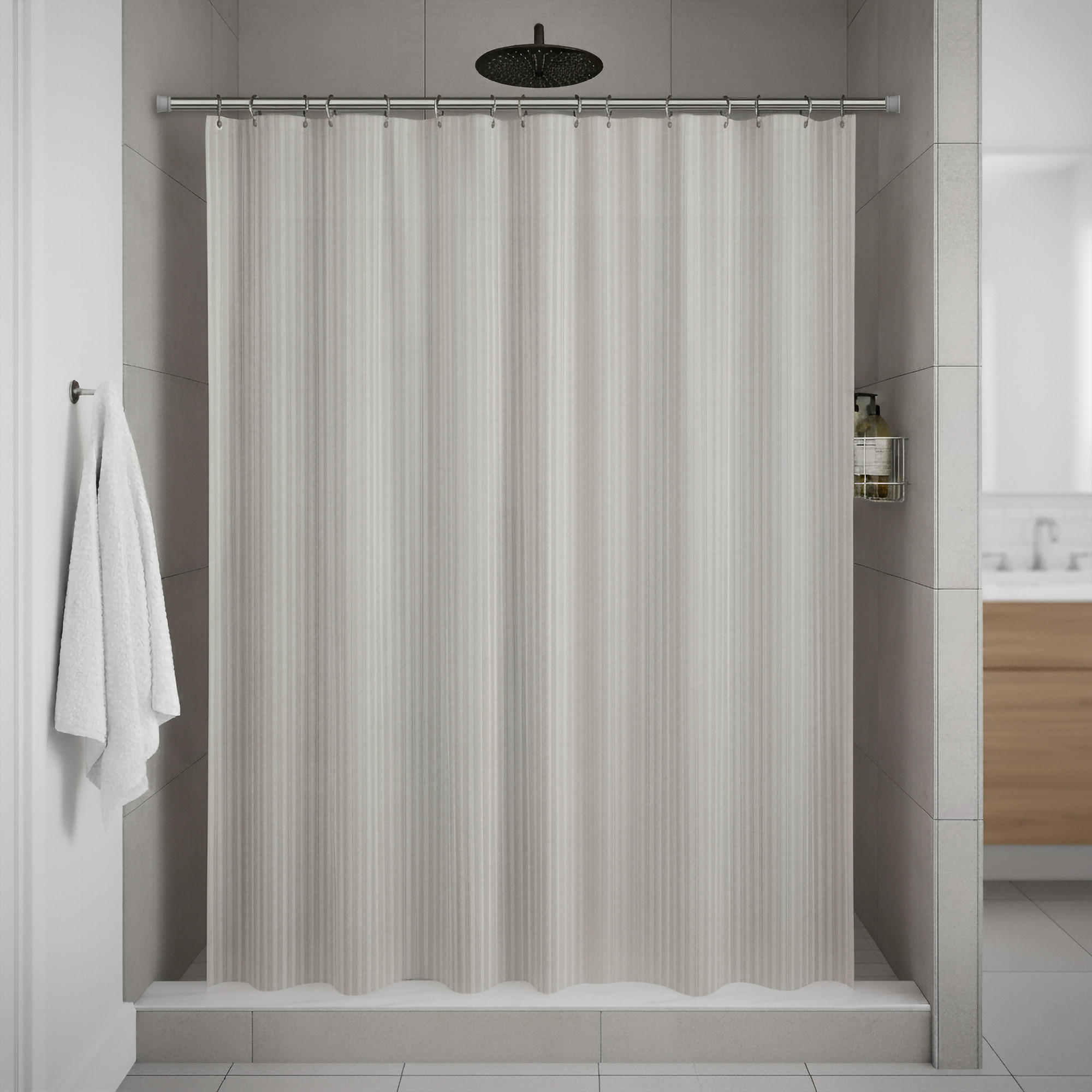 Thumbnail - Interdeco Spannstange, Edelstahl, Metall, Kunststoff, 130 cm, Wohntextilien, Gardinen & Vorhänge, Gardinen-Stangen