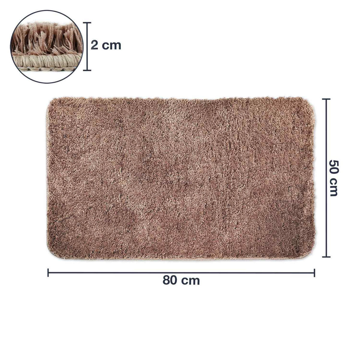 BADEMATTE Florenz - Braun, Textil (60/100cm) - WohnDirect