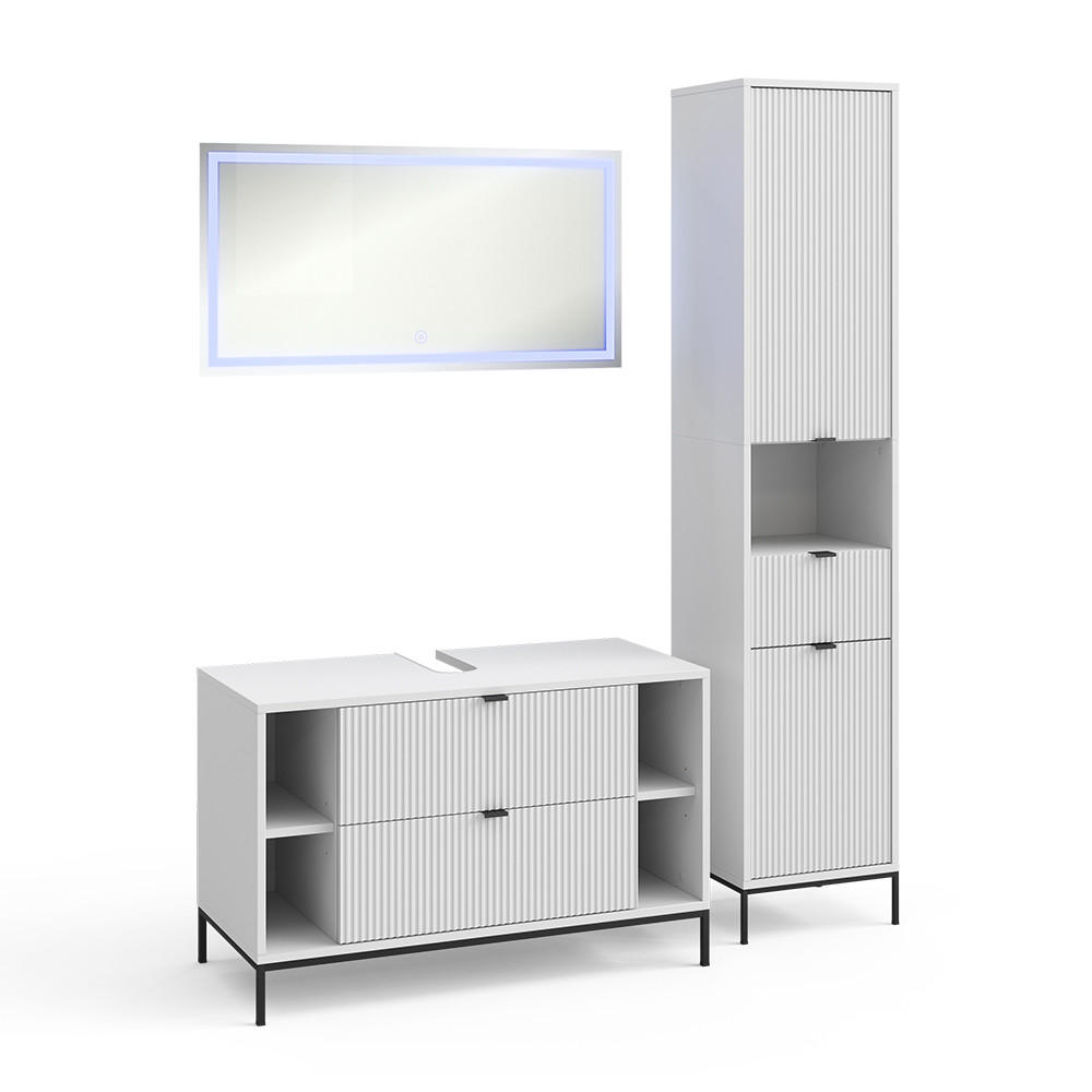 BADMÖBEL-SET Eliza Weiß 3 Teile - Weiß, Holzwerkstoff (100/63/45.1cm) - Vicco