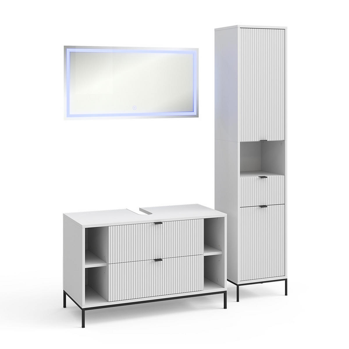 BADMÖBEL-SET Eliza Weiß 3 Teile - Weiß, Holzwerkstoff (100/63/45.1cm) - Vicco