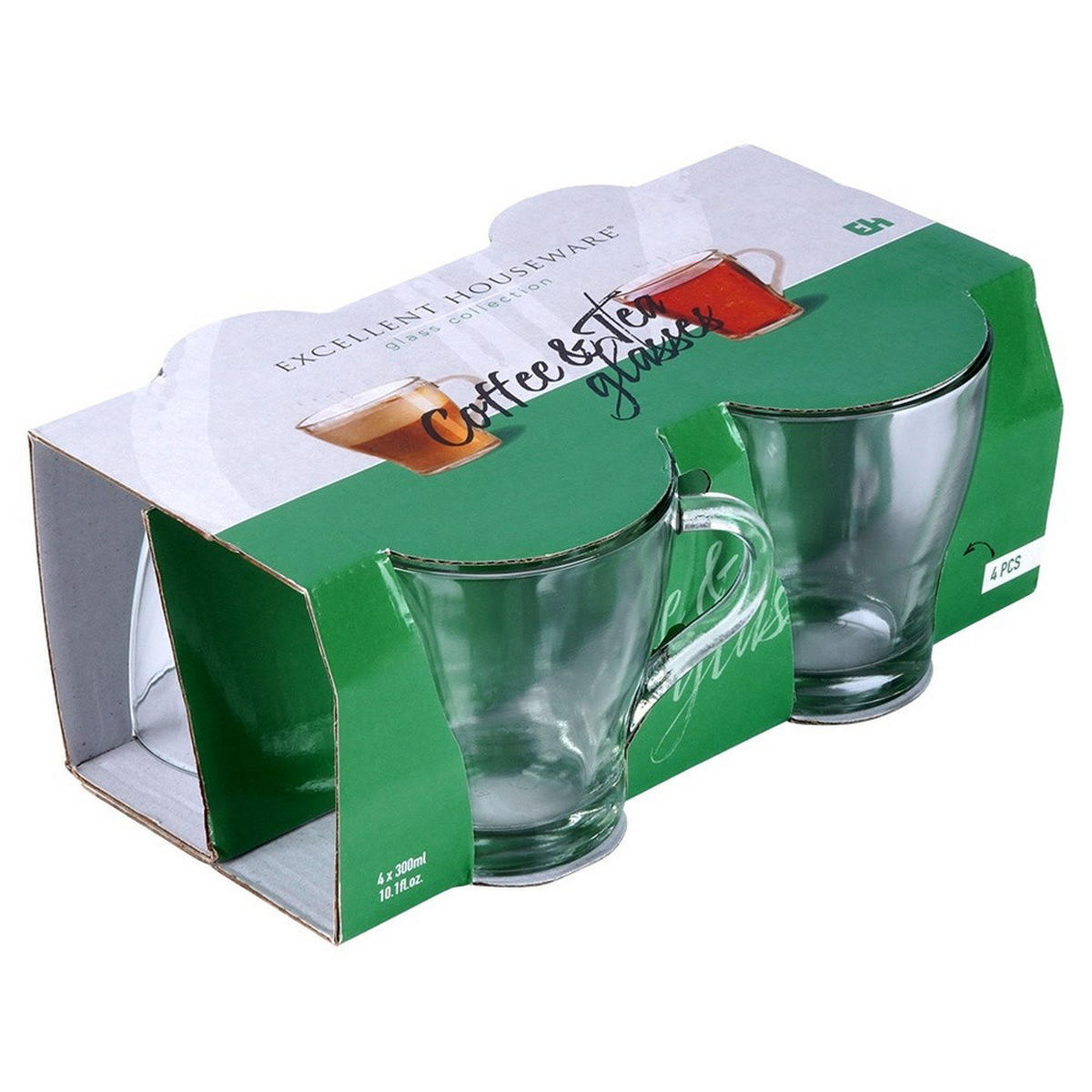 TRINKGLAS-SET z Griff 4er-Pack transparent - Klar, Glas - Excellent Houseware