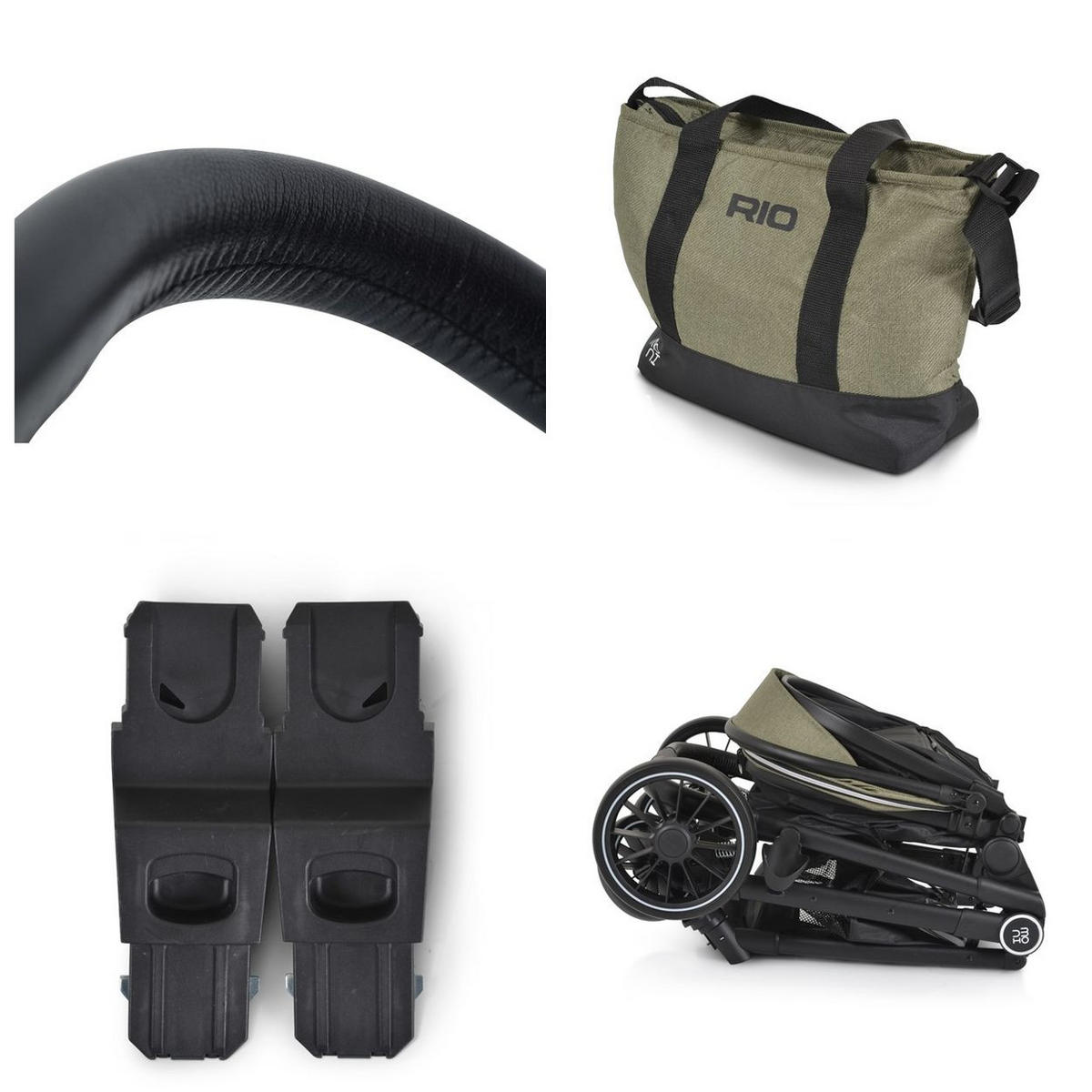 KINDERWAGEN 2 in 1 Rio grün umbaubar Fußabdeckung klappbar Korb Gurt - Grün, Metall (86/59/108cm) - Moni