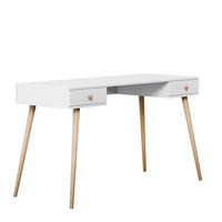 SCHREIBTISCH VALERIO mit 2 Schubladen, 135 cm Weiß - Weiß, Naturmaterialien/Holzwerkstoff (135/54/79cm) - Idohome