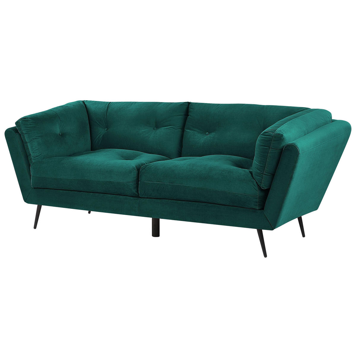 3-SITZER-SOFA Samtstoff Smaragdgrün Lenvik - Hellgrün, Textil (210/75/90cm) - Beliani