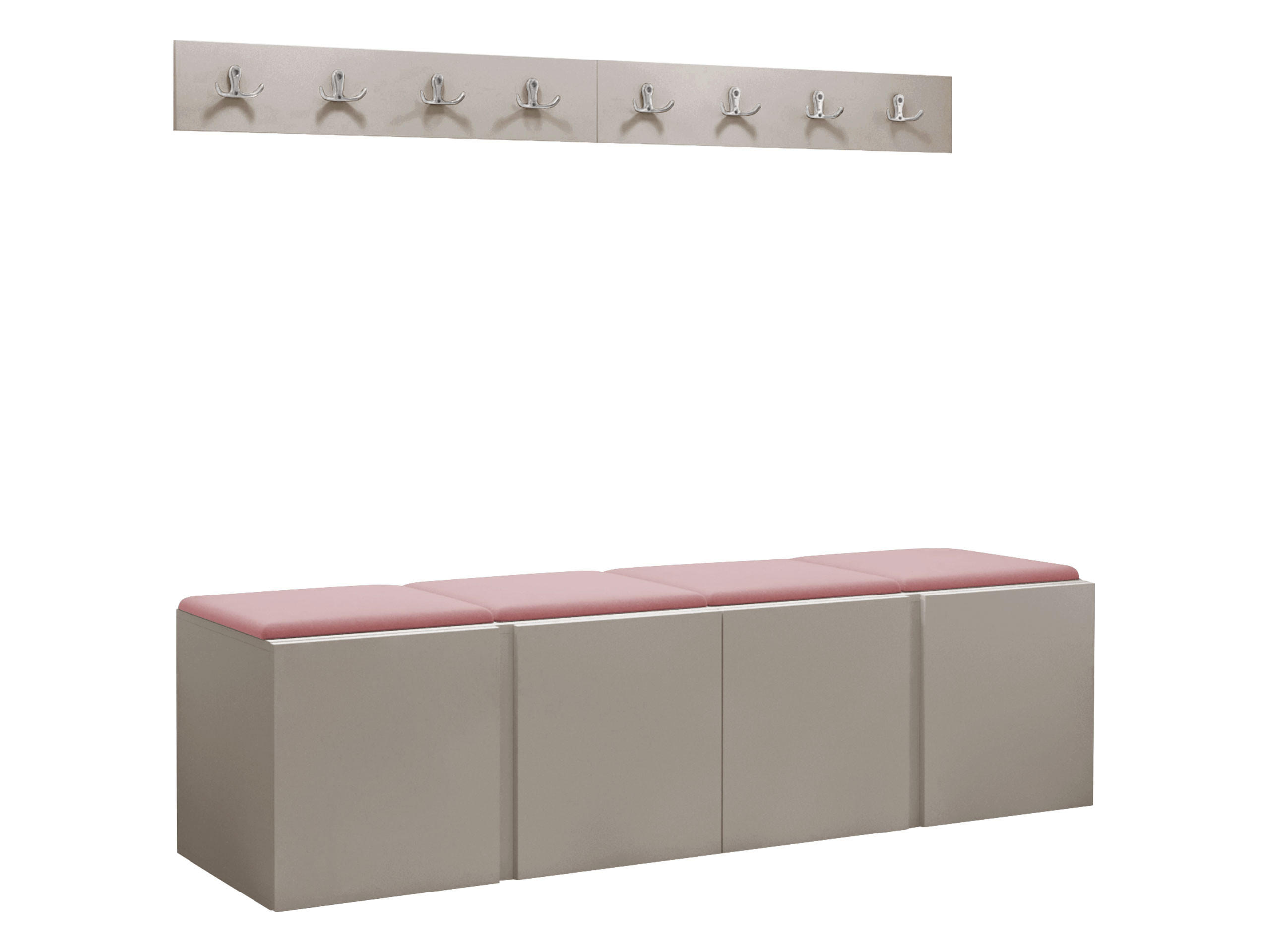 GARDEROBEN-SET Orion VII - Kaschmir/Rosa, Holzwerkstoff/Kunststoff (168/42/46cm) - MIRJAN24