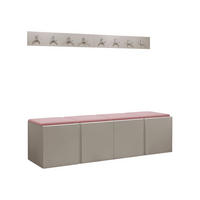 GARDEROBEN-SET Orion VII - Kaschmir/Rosa, Holzwerkstoff/Kunststoff (168/42/46cm) - MIRJAN24