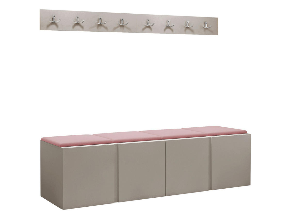 GARDEROBEN-SET Orion VII - Kaschmir/Rosa, Holzwerkstoff/Kunststoff (168/42/46cm) - MIRJAN24